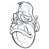 Cartoon resentful monkey head tattoo design