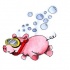 Cartoon snorkeling pig in diving mask with bubbles tattoo design