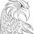Cartoon unolored eagle portrait tattoo design