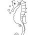 Cate animated outline seahorse with bybbles tattoo design