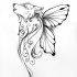 Celtic wolf with butterfly wings tattoo design