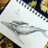 Charming dotwork mom and baby whale tattoo design