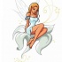Charming fairy dressed in white dress tattoo design