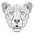 Charming grey-ink ornamented cheetah muzzle tattoo design