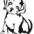 Charming little outline dog tattoo design
