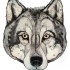 Charming pale yellow-eyed wolf muzzle tattoo design