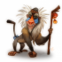 Cheerful animated colorful baboon tattoo design