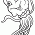 Cheerful animated dancing jellyfish tattoo design