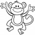 Cheerful outline monkey tattoo design