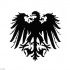 Chic black heraldic eagle emblem tattoo design