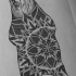 Chic mandala-patterned bear tattoo design