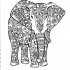 Chic uncolored floral elephant tattoo design