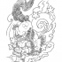 Chinese foo dog inn smoke tattoo design