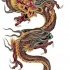 Chinese red-headdragon in grey smoke tattoo design