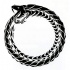Classic black-ink reptile uroboros tattoo design