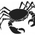 Classic black-ink round-testa crab tattoo design