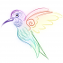 Colorful-line hummingbird tattoo design by Vampire Zoo