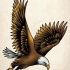 Colorful american flying eagle tattoo design