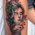 Colorful gorgon medusa tattoo