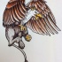 Grifo colorido atacando sua tatuagem de rapina
