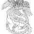 Colorless flying phoenix tattoo design