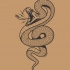 Colorless hissing reptile tattoo design