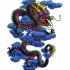 Confused colorful oriental dragon among heavy clouds tattoo design