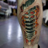 Cool biomechanical tattoo on leg