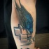 Cool bird and 3d cubs tattoo