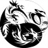 Cool black-and-white dragon yin yang tattoo design