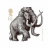 Cool black-and-white walking mammoth tattoo design