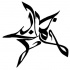 Cool black-ink arabic-style starfish tattoo design