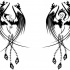 Cool black-ink phoenix birds tattoo design
