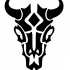 Cool black-ink tribal bull skull tattoo design