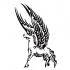 Cool black maori estilo pegasus tattoo design