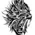Cool black tribal screaming baboon tattoo design by Franbattagion