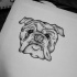Cool dotwork bulldog with anchor sign tattoo design