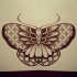 Cool dotwork butterfly with floral ormament tattoo design