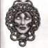 Cool grey-ink medusa gorgona mask tattoo design