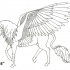 Cool lineart pegasus em design de tatuagem de crescimento completo por Equine Lineart