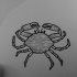 Cool little lined crab tattoo design by Christopher Bradford