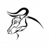 Cool outline bull with sharp horns tattoo design