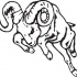 Cool outline rushing ram tattoo design