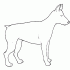 Cool outline standing doberman dog tattoo design