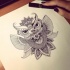 Cool owl head with floral ornaments tattoo design