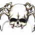Cool skull spider with bat teeth tattoo design