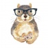 Cool squirrel in glasses biting a nucake tattoo design