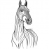 Cool striped horse portrait tattoo design