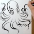 Cool tribal cartoon octopus tattoo design by Jsharts