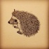 Cool uncolored hedgehog with dotwork elements tattoo design